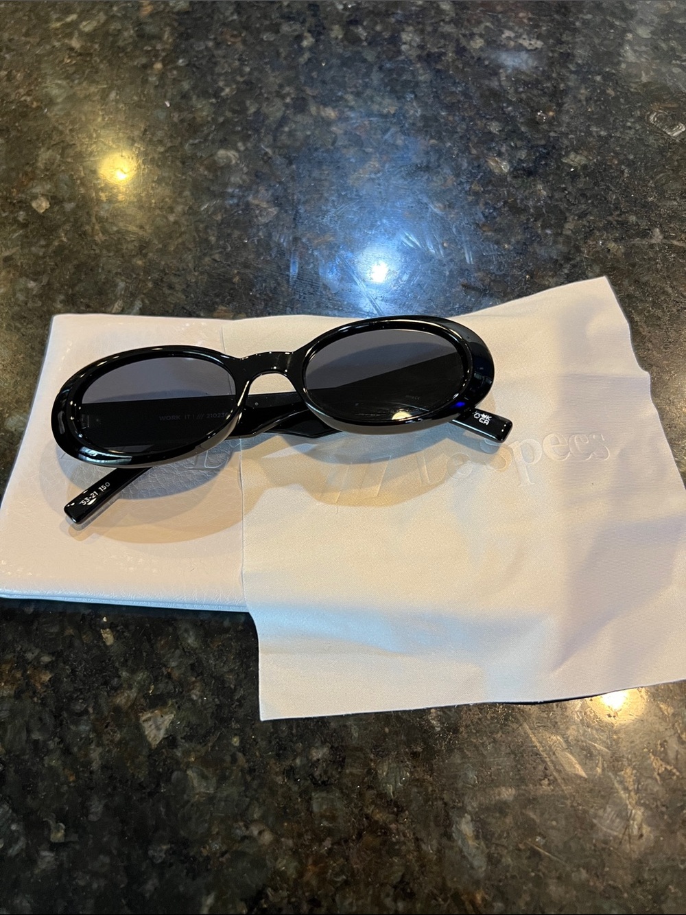 New Le Specs Work It! Sunglasses - Oval, Unisex, Minimalist Sleek Style